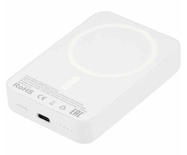 Power Bank VLP Dual Magsafe PowerBank USB-C, 5000 мА·ч, Белый