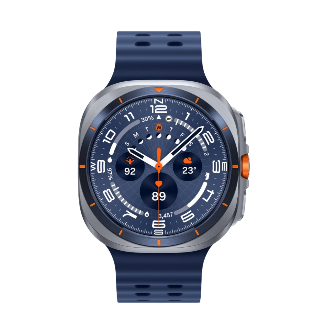 Samsung Galaxy Watch Ultra LTE, 47 мм, 2025, Синий титан, Ремешок Marine синий