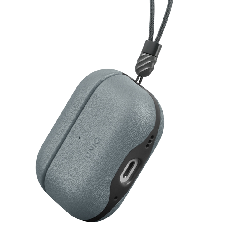 Чехол Uniq Lyden DS Кожзаменитель c ремешком Washed для AirPods Pro 2, Синий/Черный