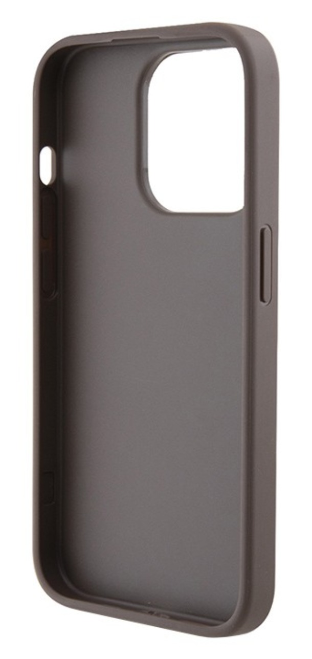 Чехол Guess для iPhone 15 Pro, PU 4G Double cardslot Triangle metal logo Hard, Коричневый