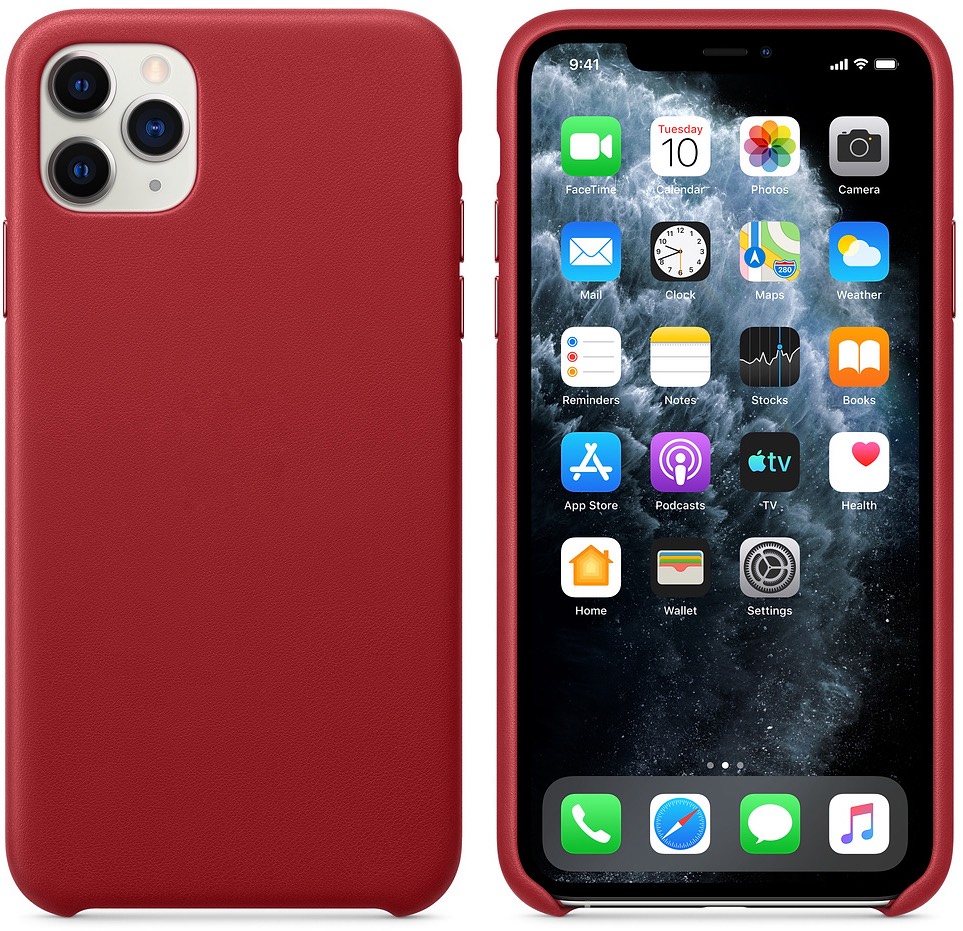 Чехол Apple Кожа для Apple iPhone 11 Pro Max, Красный