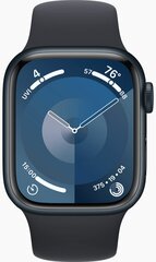 Apple Watch Series 9, 45 мм, корпус из алюминия цвета «темная ночь», спортивный ремешок «темная ночь», размер M/L, MR9A3 / MRMD3