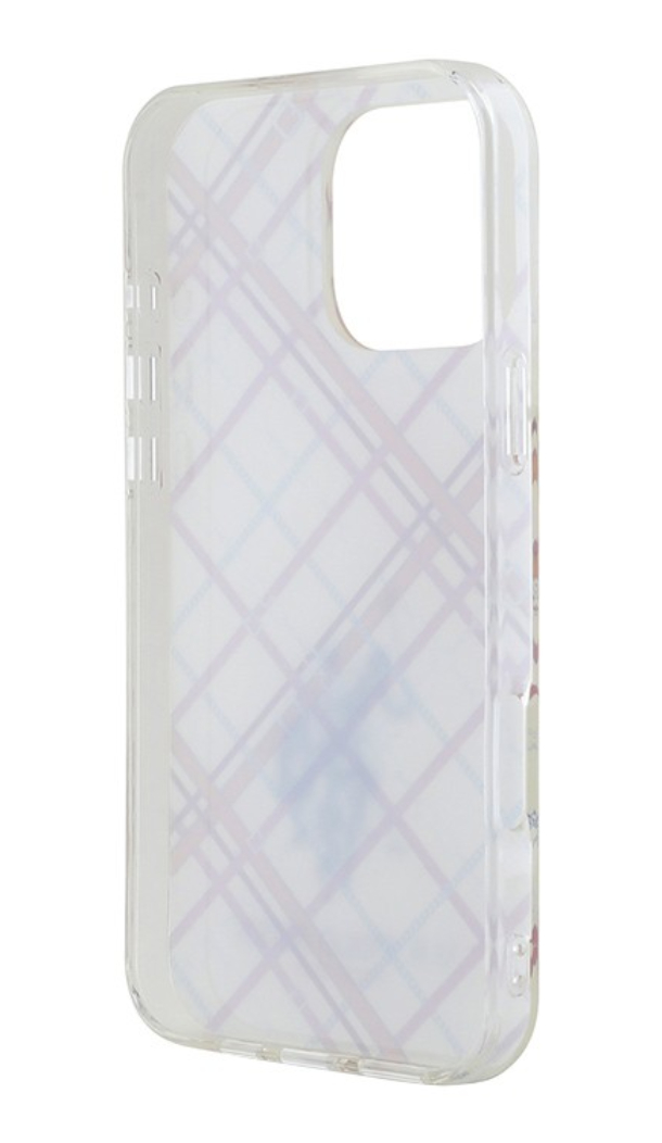 Чехол U.S. Polo для iPhone 16 Pro, PC/TPU Двойной стеганый логотип с изображением лошади, Прозрачный