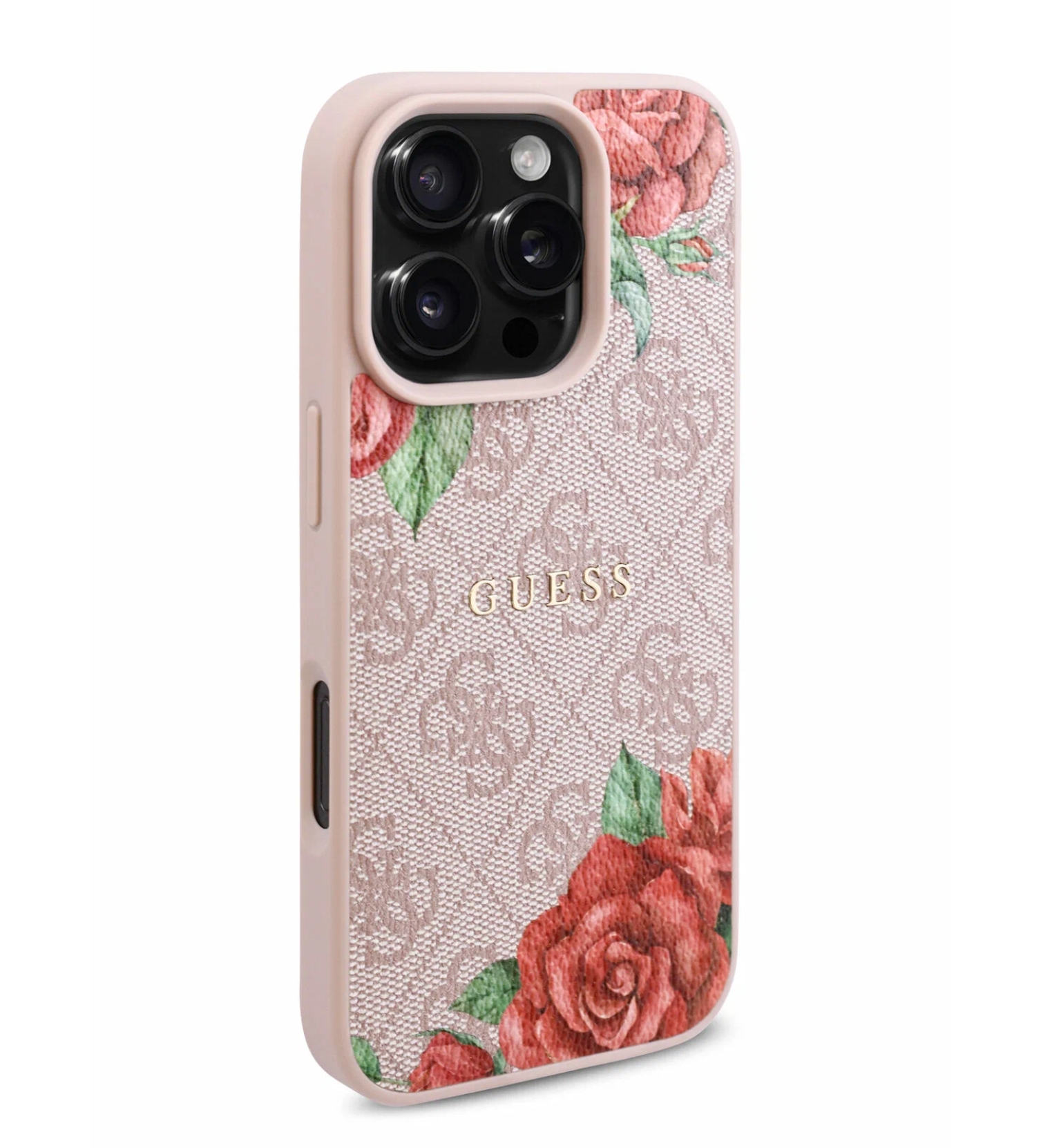 Чехол Guess PU Flowers Roses Hard с MagSafe для iPhone 16 Pro Max, Розовый