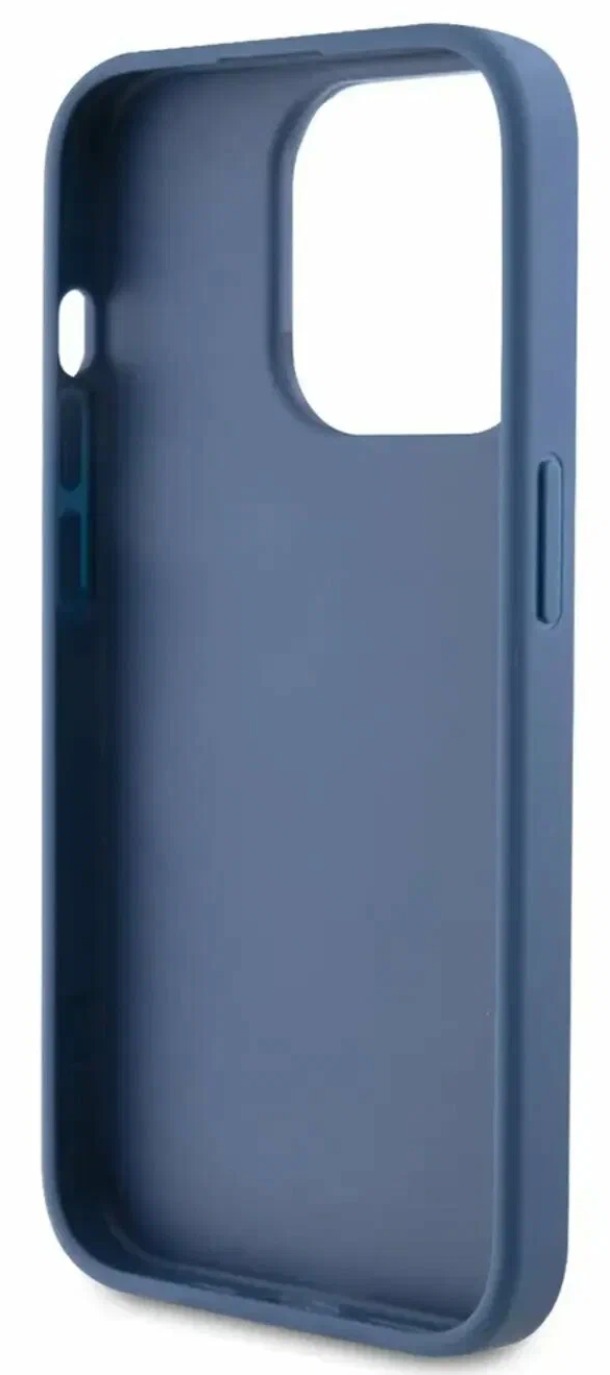 Чехол Guess для iPhone 15 Pro, PU 4G Большой Металлический Логотип, Синий