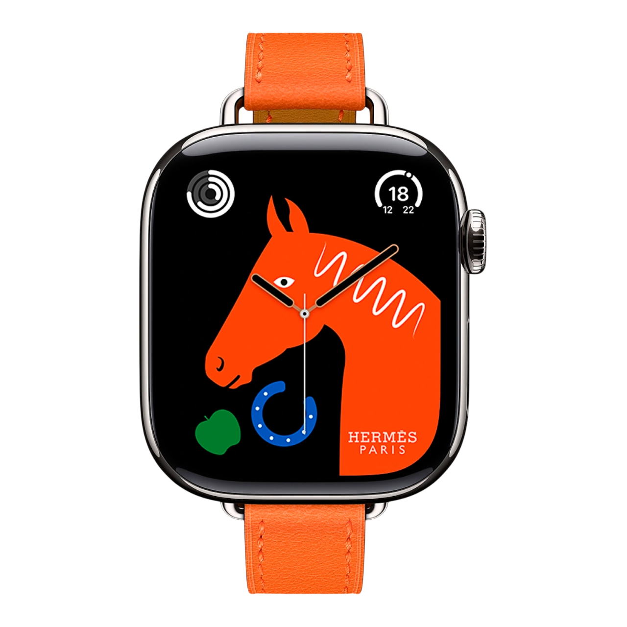 Apple Watch Hermes Series 11 GPS 42мм, Silver Titanium Case Orange Single Tour Attelage Strap