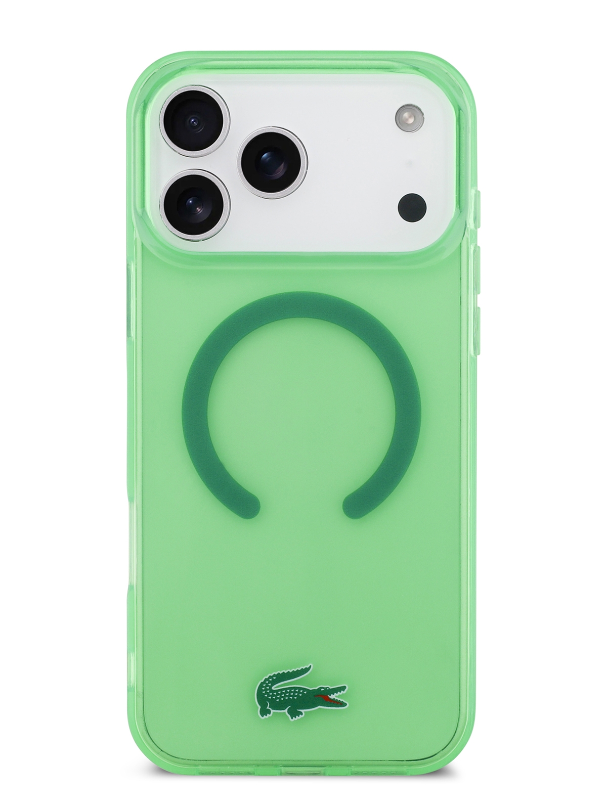 Чехол Lacoste для iPhone 17 Pro Max IML Croc logo Hard, MagSafe, Зеленый