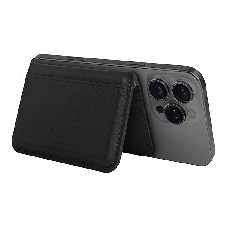 Чехол-бумажник Uniq Lyden DS Magnetic RFID-blocking wallet Dallas, Черный