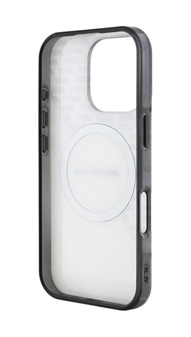 Чехол AMG для iPhone 16 Pro Max, PC/TPU Двухслойные ромбы MagSafe, Белый/Красный