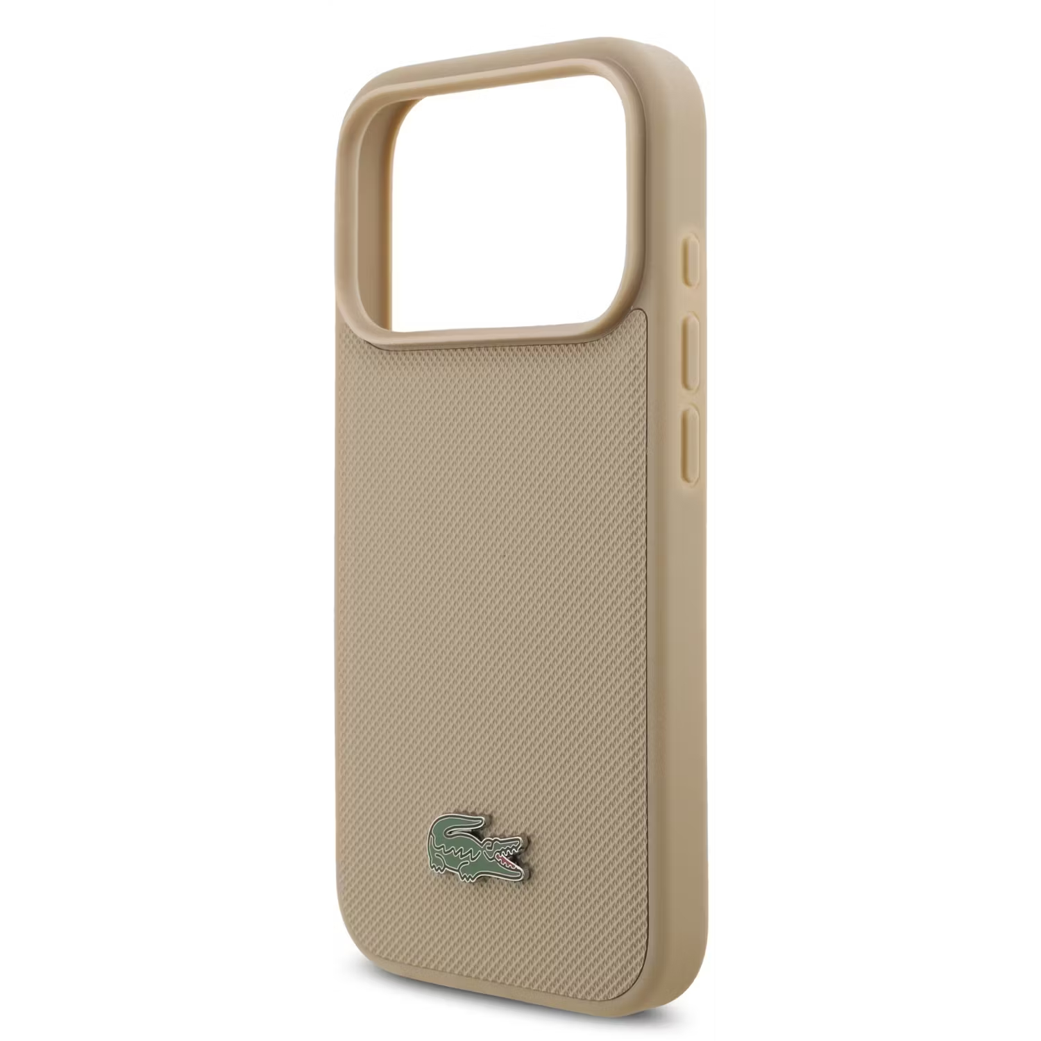 Чехол Lacoste iPhone 17 Pro Max PVC Metal Lacquer logo Hard Taupe, MagSafe, Бежевый