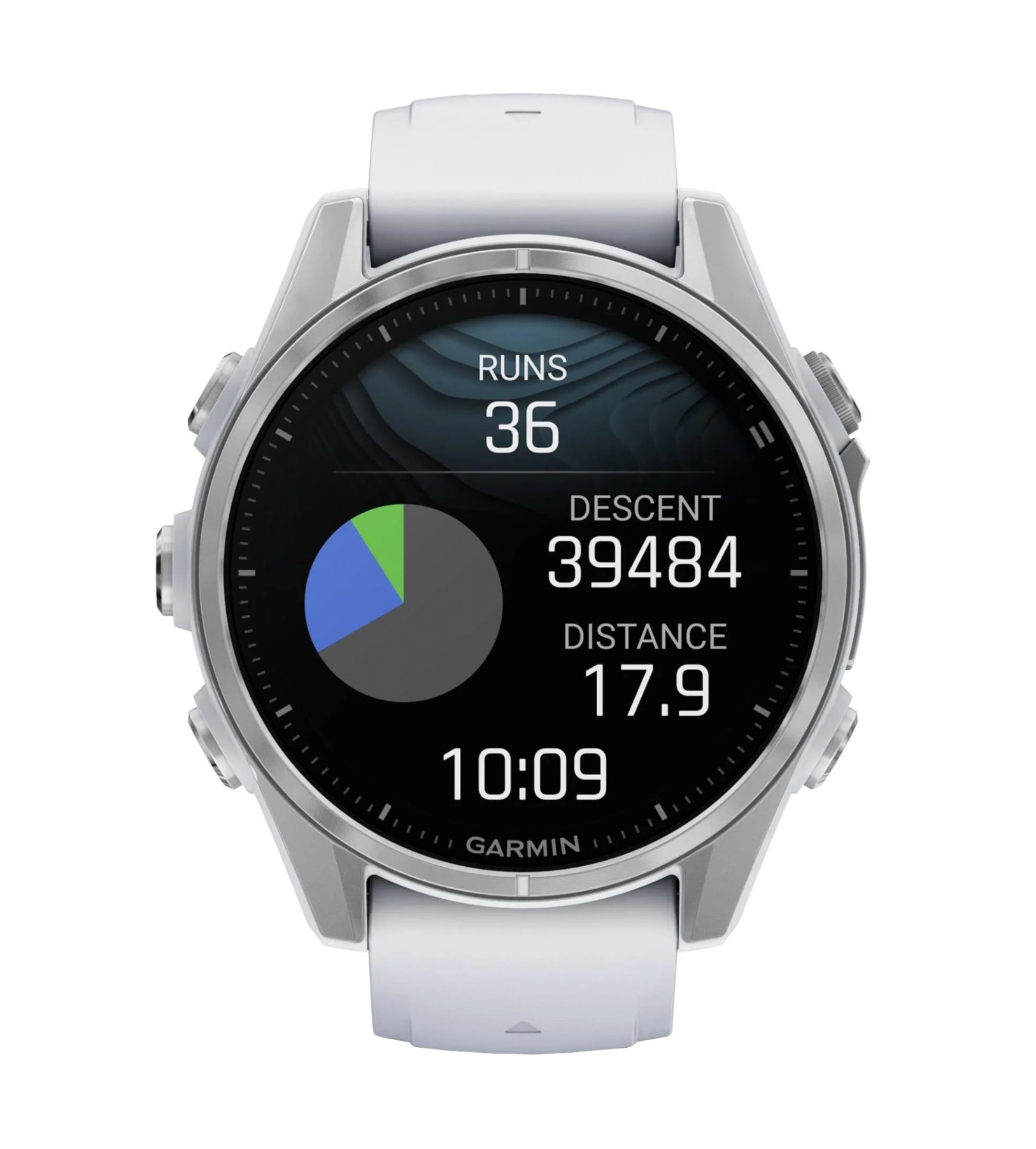 Garmin Fenix 8, 43 мм, AMOLED, Серебро/силикон  с белым камнем