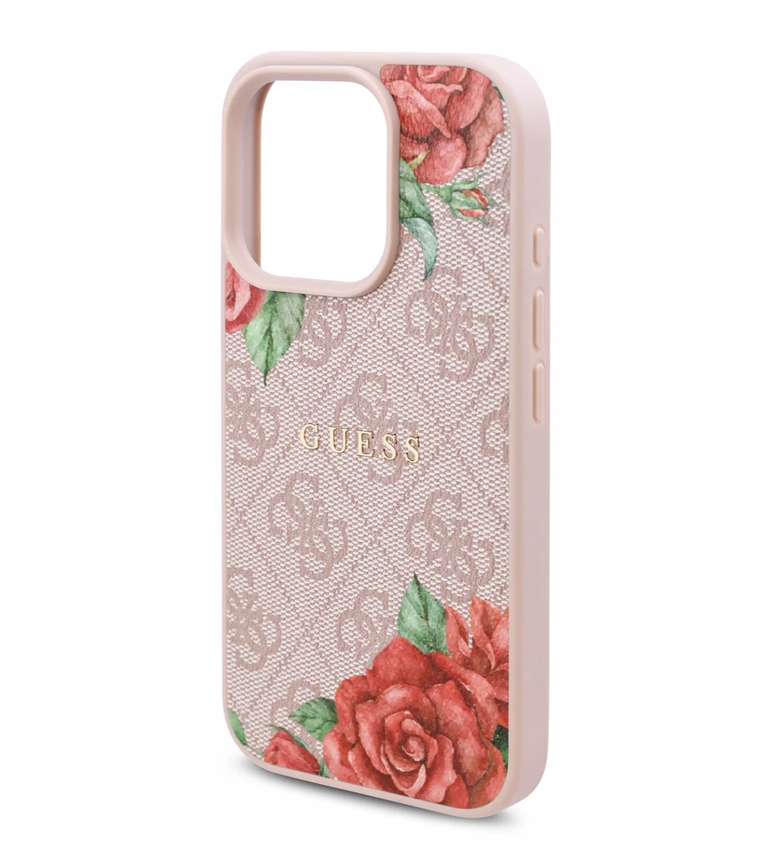 Чехол Guess PU Flowers Roses Hard с MagSafe для iPhone 16 Pro Max, Розовый