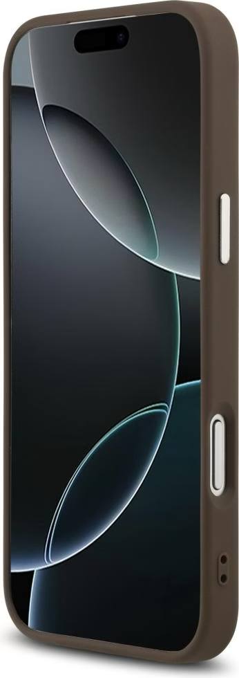 Чехол Guess для iPhone 17 Pro PU Grained leather Classic metal logo & Camera, MagSafe, Коричневый