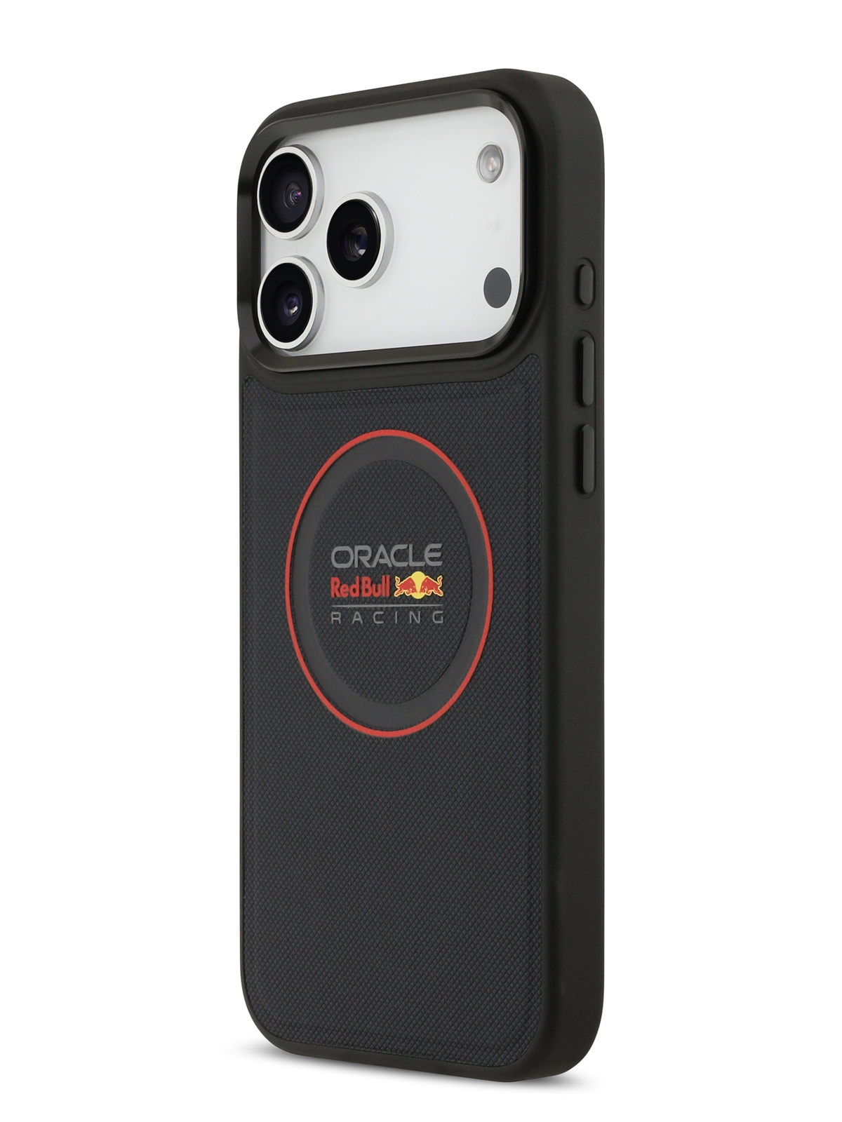 Чехол Red Bull для iPhone 17 Pro Max PU Meshed with Ring and Metal camera Hard, MagSafe, Черный