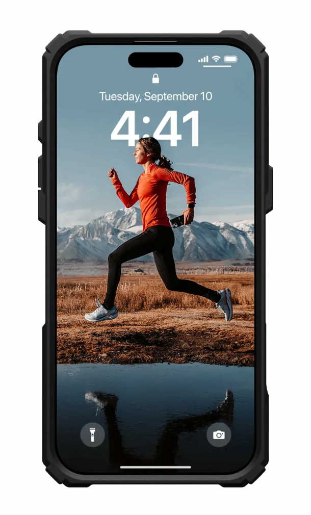 Чехол с поддержкой MAGSAFE Uag Plasma XTE для iPhone 16 Pro Мах, Черно/Оранжевый