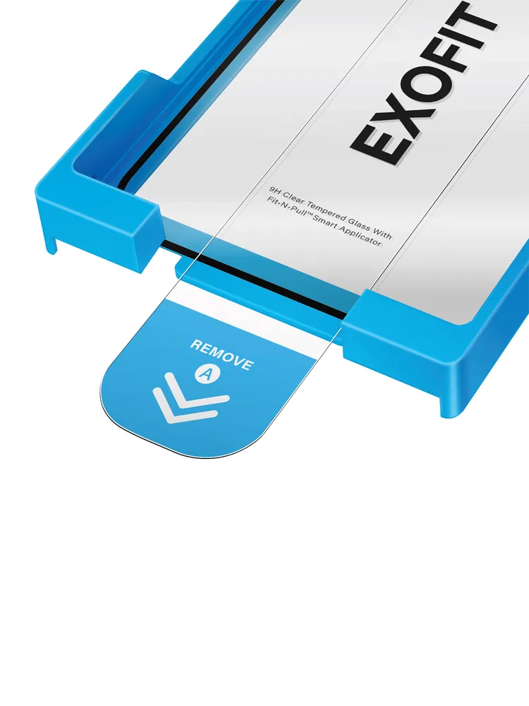 Защитное стекло Uniq на iPhone 17 Pro Max, OPTIX EXOFit Vivid, с высокой цветопередачей, с фильтром от пыли на динамик, с аппликатором для легкой установки, прозрачное с черной рамкой