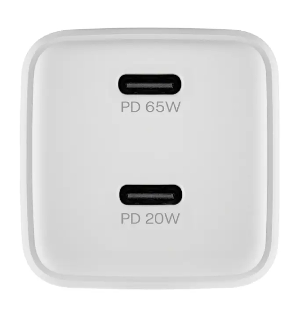 uBear Wall charger Bridge 65W, 2 порта USB-C, 65W, Белая