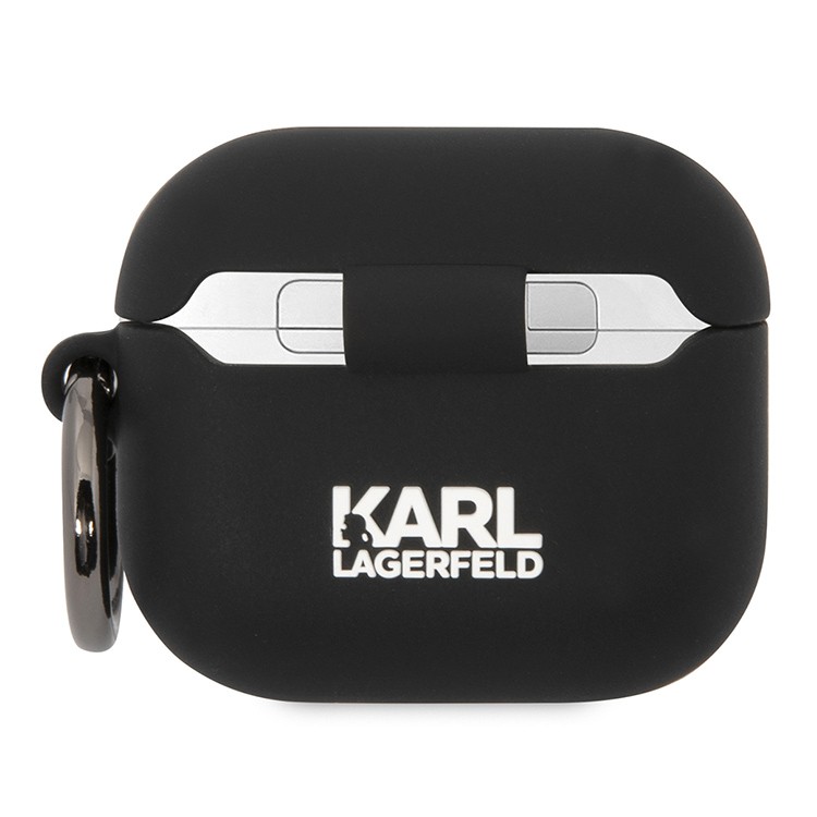 Чехол Lagerfeld для Airpods 3, Силикон с кольцом NFT Karl & Choupette, Черный