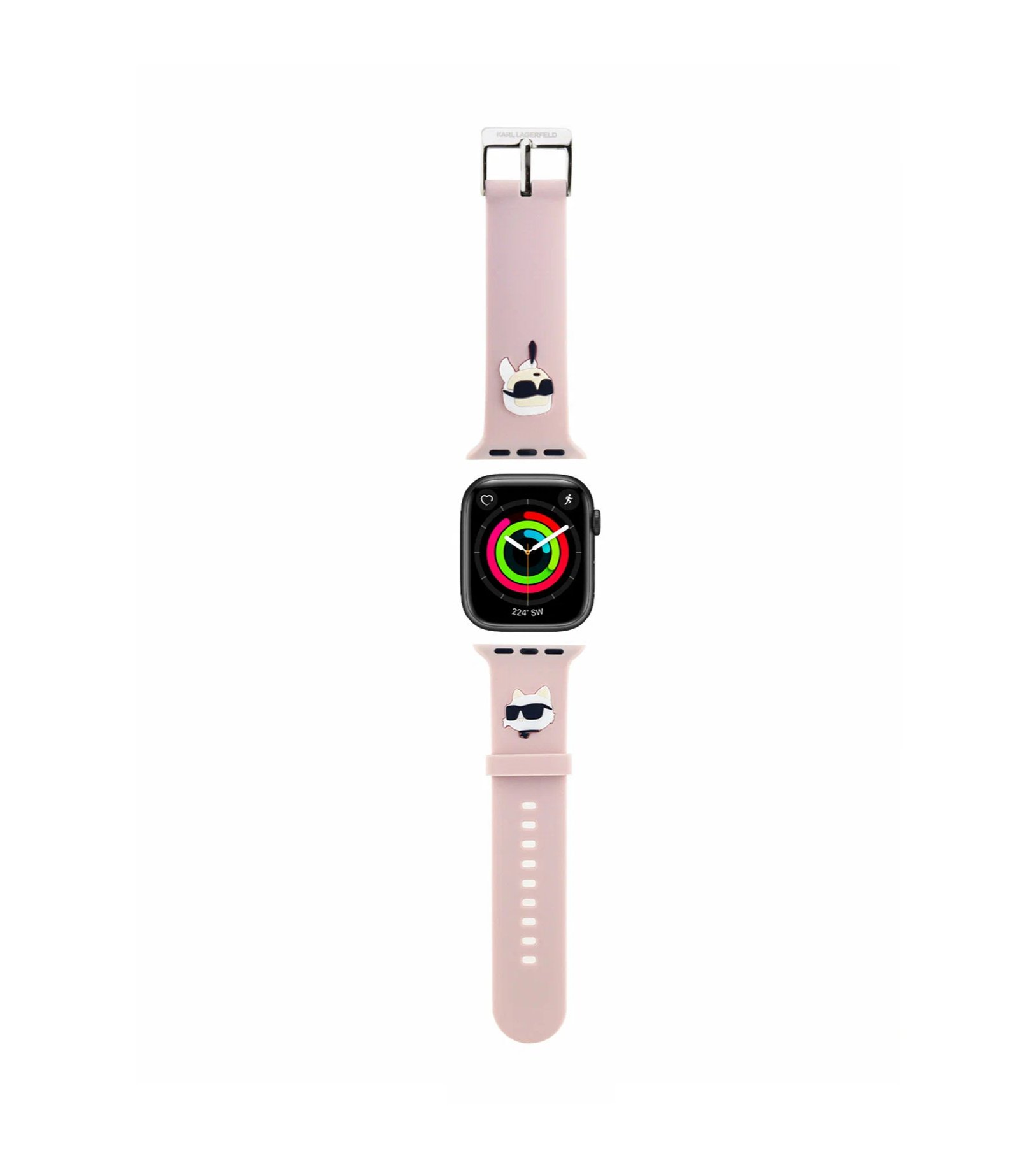Ремешок Lagerfeld для Apple Watch 38/40/41мм 3D Rubber NFT Karl & Choupette heads, Розовый