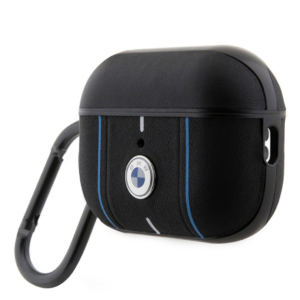 Чехол BMW для Airpods Pro 2 Линии фирменного кожаного штампа, Черный