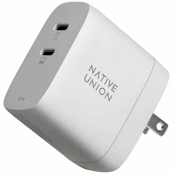 Native Union Fast GaN Charger 2хUSB-C+USB-А, PD, 67Вт, Белая