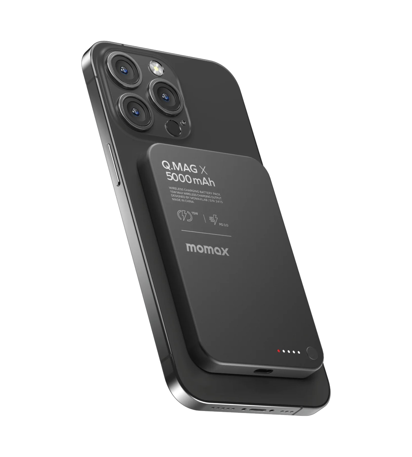 Power Bank Momax Q.MAG X 5000 мА·ч, Черный