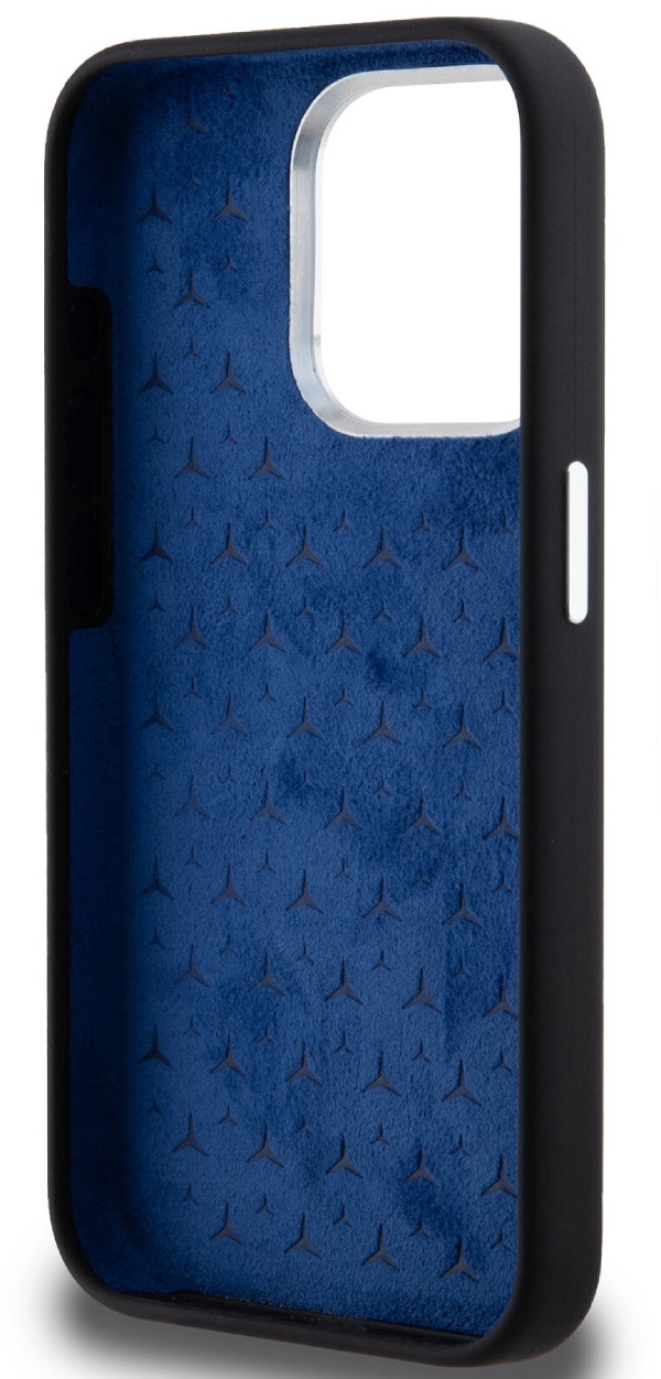 Чехол Mercedes для iPhone 15 Pro Max с MagSafe, Силикон с кольцом, Черный