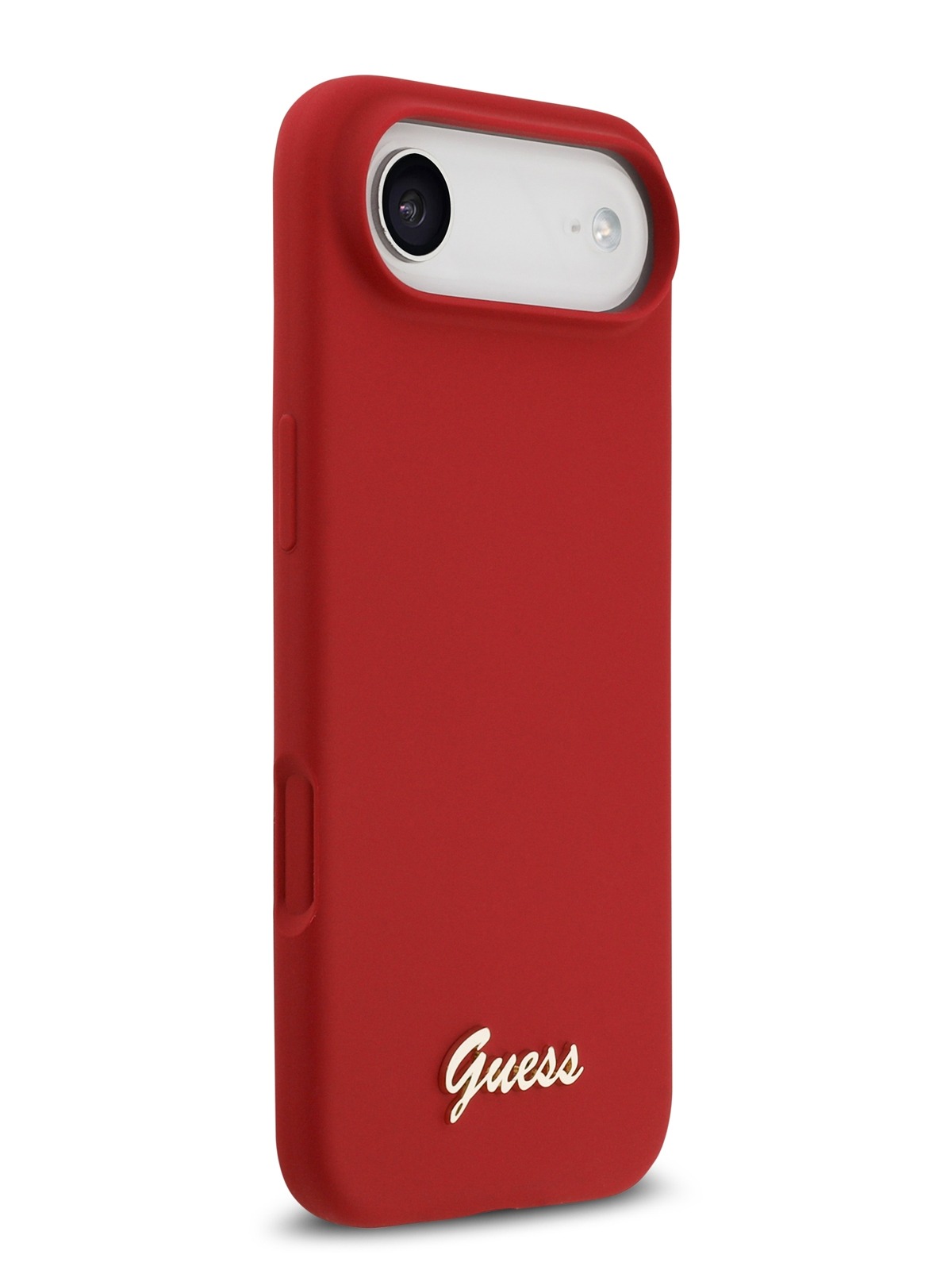 Чехол Guess iPhone Air чехол Liquid silicone Gold metal logo & Camera Hard Magenta, MagSafe, Красный