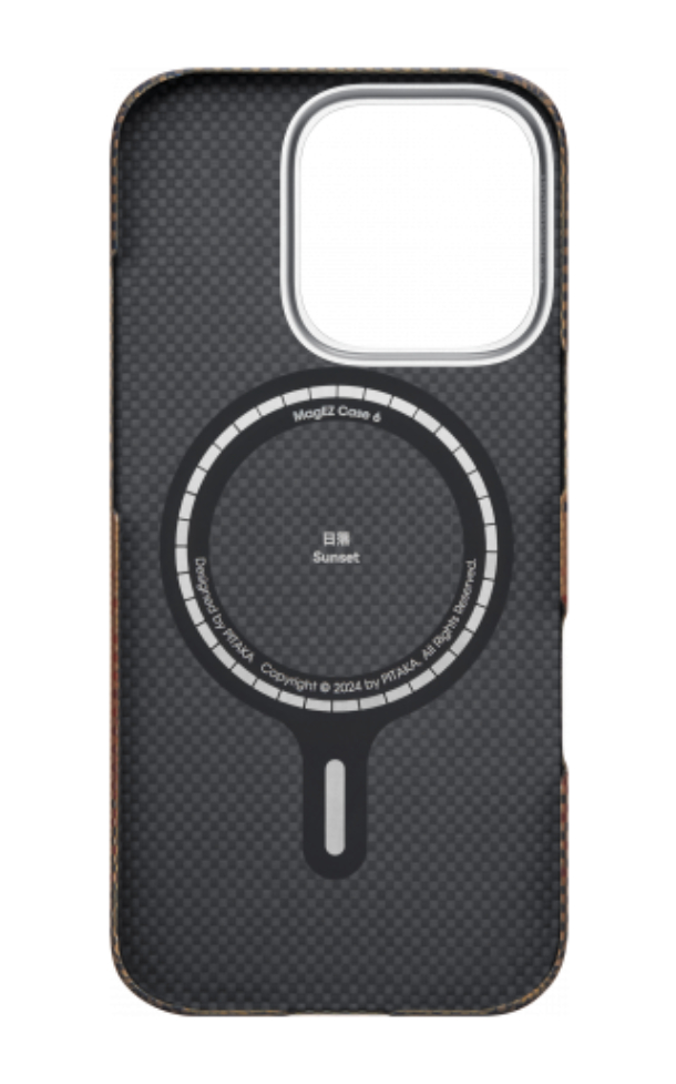 Чехол PITAKA Tactile Woven для iPhone 16 Pro, Закат + Магнитное кольцо MagEZ Grip2, Закат
