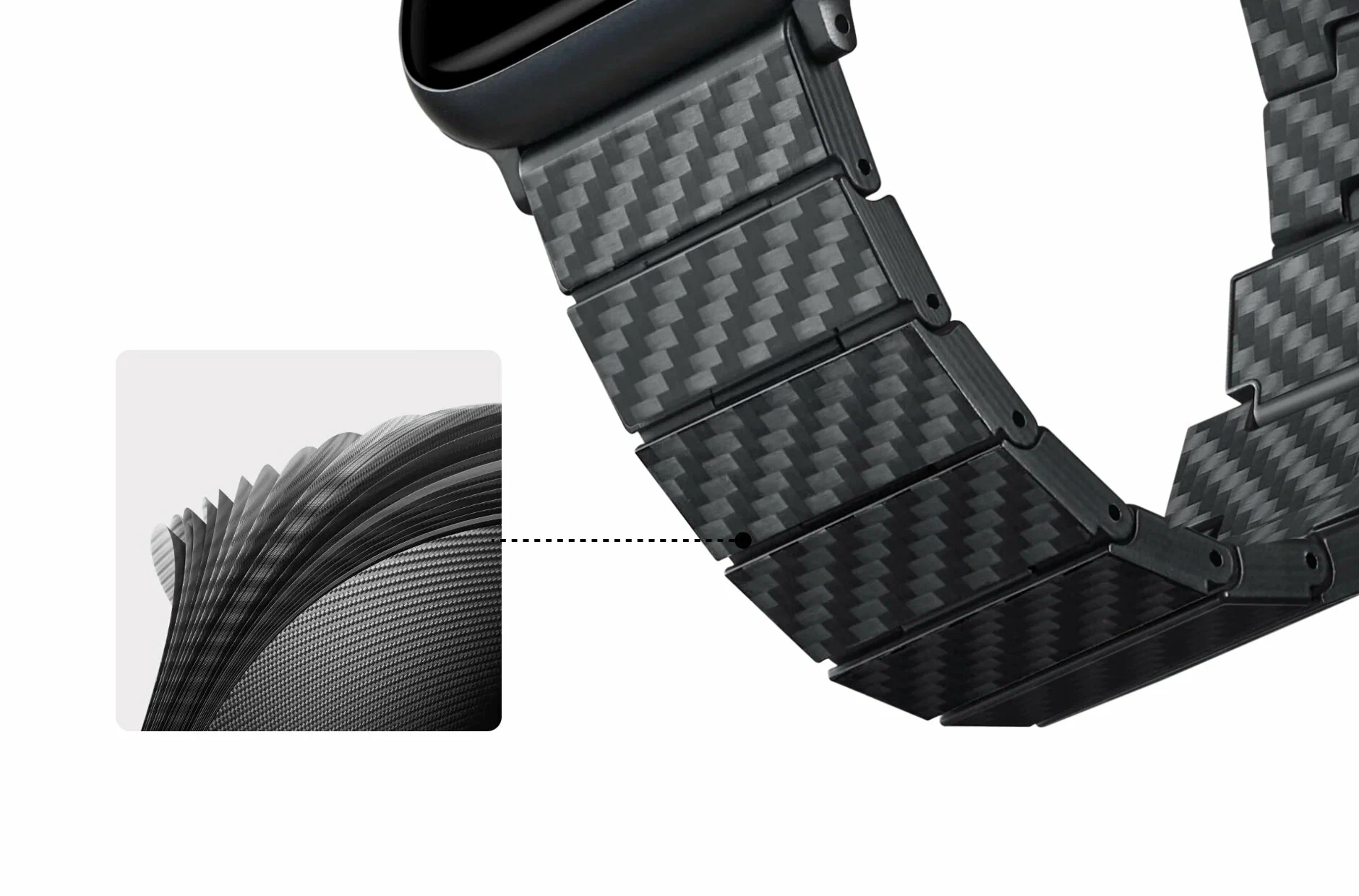 Браслет PITAKA Карбон Fiber серия Retro для Apple Watch (38/40/41/42/44/45/49мм) + Чехол Pitaka для Apple Watch Ultra 49мм