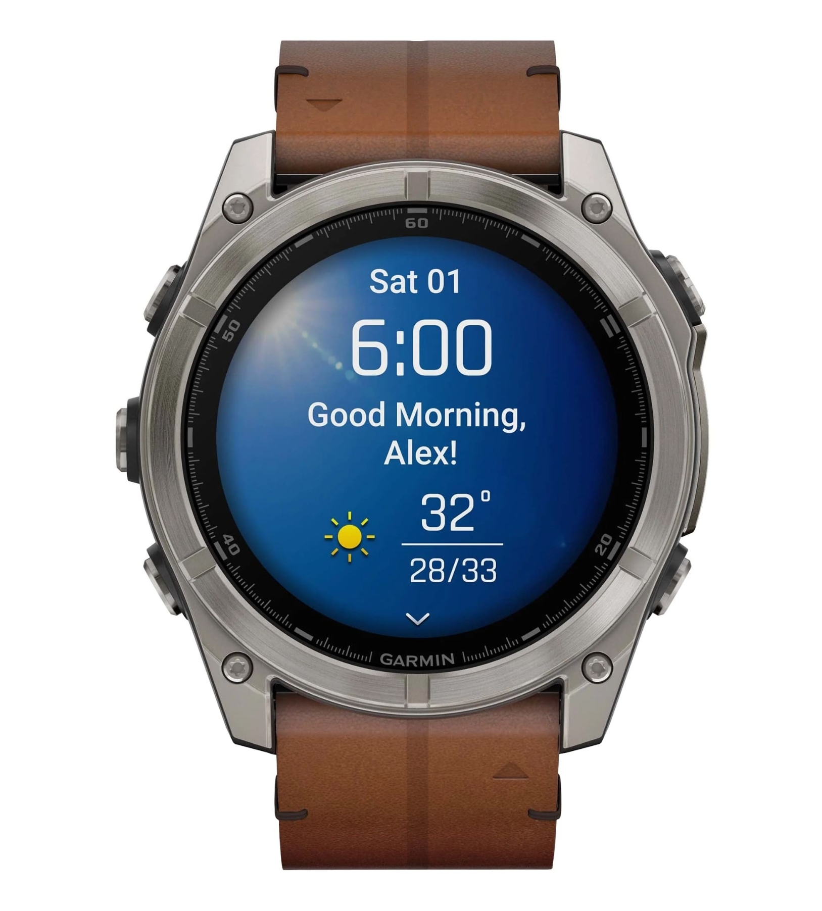 Garmin Fenix 8, 51 мм, AMOLED, Сапфировый титан, черный с ремешком из каштановой кожи и графитовым силиконовым ремешком