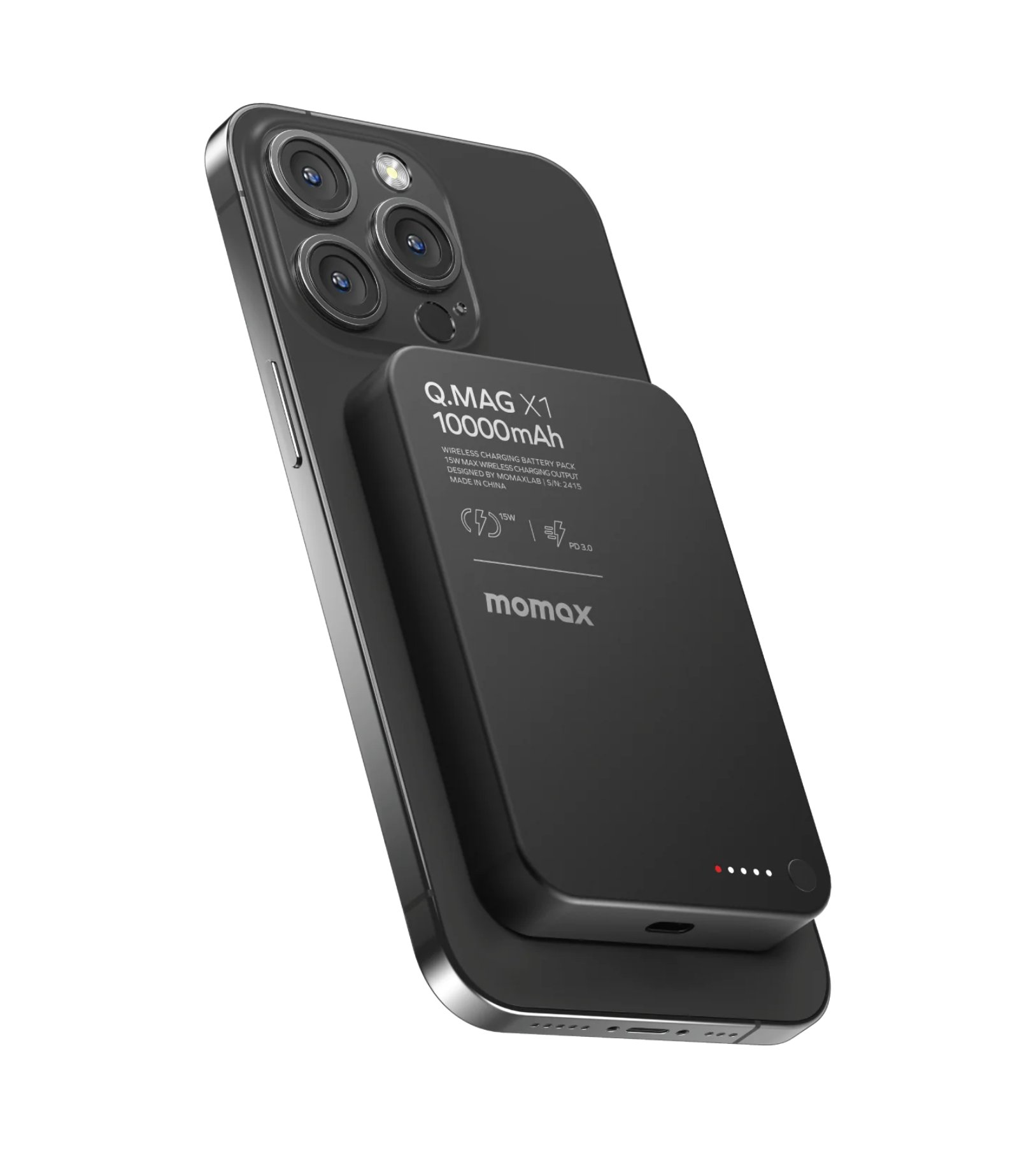 Power Bank Momax Q.MAG X1 10000 мА·ч, Черный