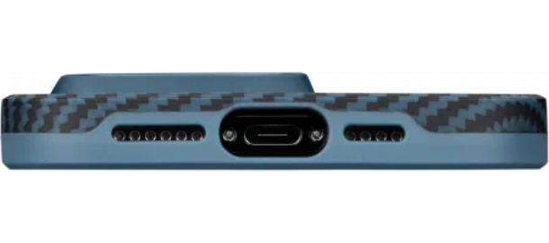 Усиленный чехол PITAKA MagEZ Pro 4 для iPhone 15 Pro 6.1", Черный/Синий (Черный/Синий Twill) 1500D