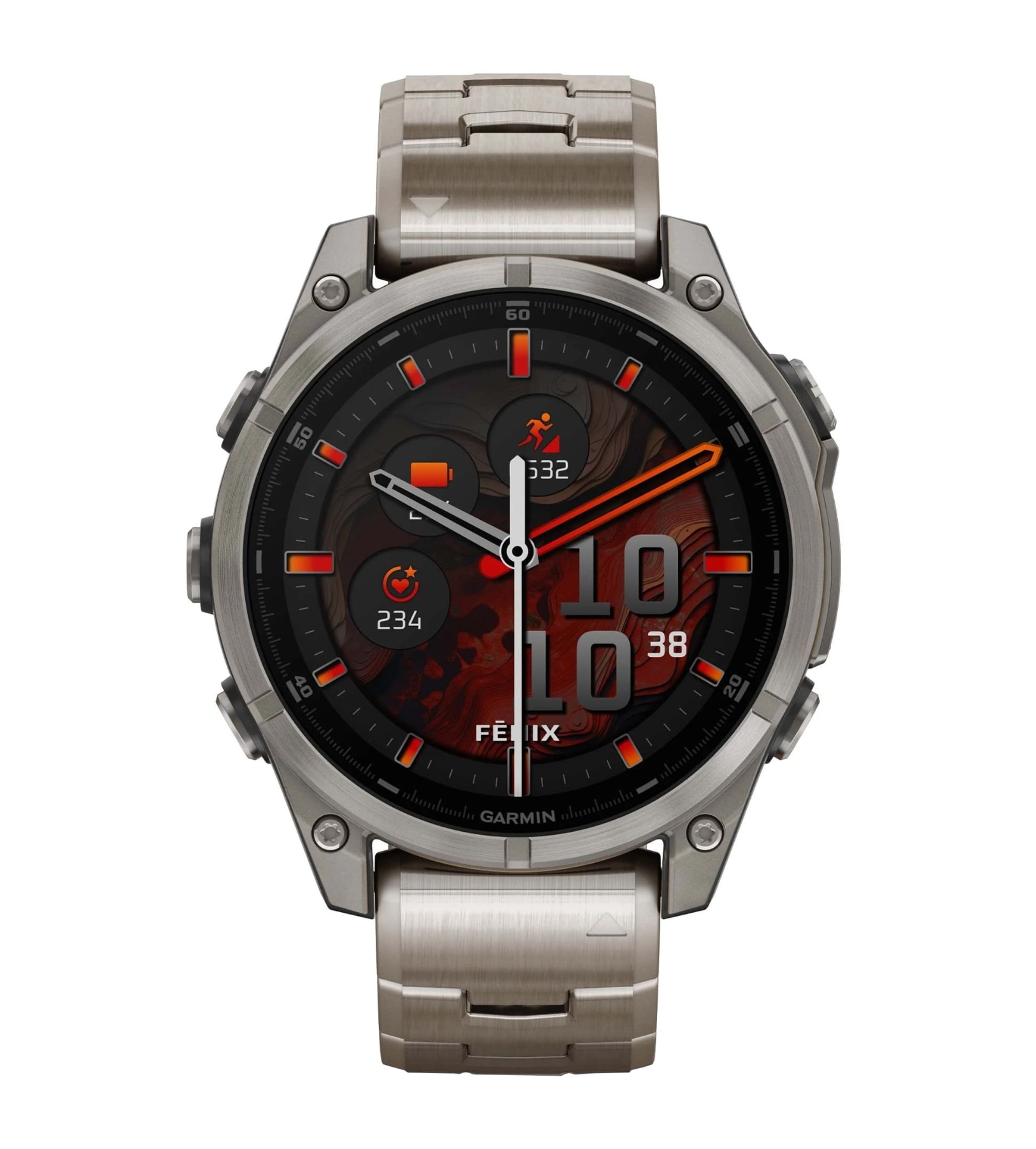 Garmin Fenix 8, 47 мм, AMOLED, Sapphire bare Titanium, Graphite with Titanium band plus Graphite silicone band, Графитовый