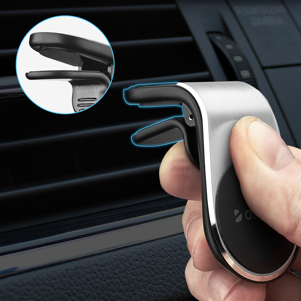 Автомобильный держатель Deppa Mage Bend для смартфонов, Магнитный, Серебристый