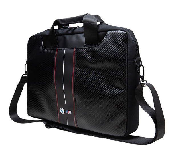 Сумка BMW для MacBook 15", Карбон Цветные линии Черный/Красный, Черная