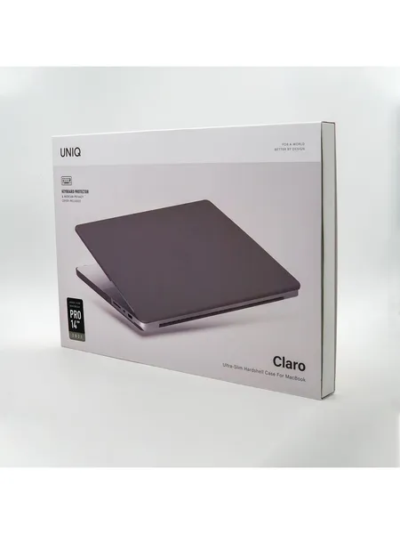 Чехол Uniq Claro для Macbook Pro 14, 2021-2024, Матовый серый