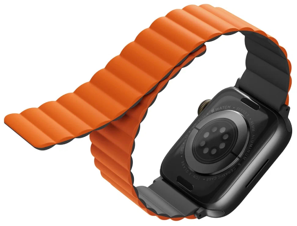 Ремешок силиконовый Uniq REVIX для Apple Watch 42/44/45/49, Зеленый/Серо-бежевый