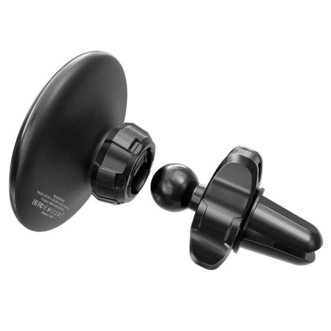 Автомобильный держатель + беспроводное ЗУ Borofone BH45 magnetic, черный