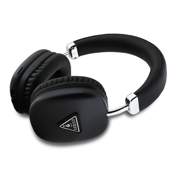 Guess Bluetooth Headphones PU Saffiano Треугольный металлический логотип, Черный Guess Bluetooth Headphones PU Saffiano Треугольный металлический логотип, Черный