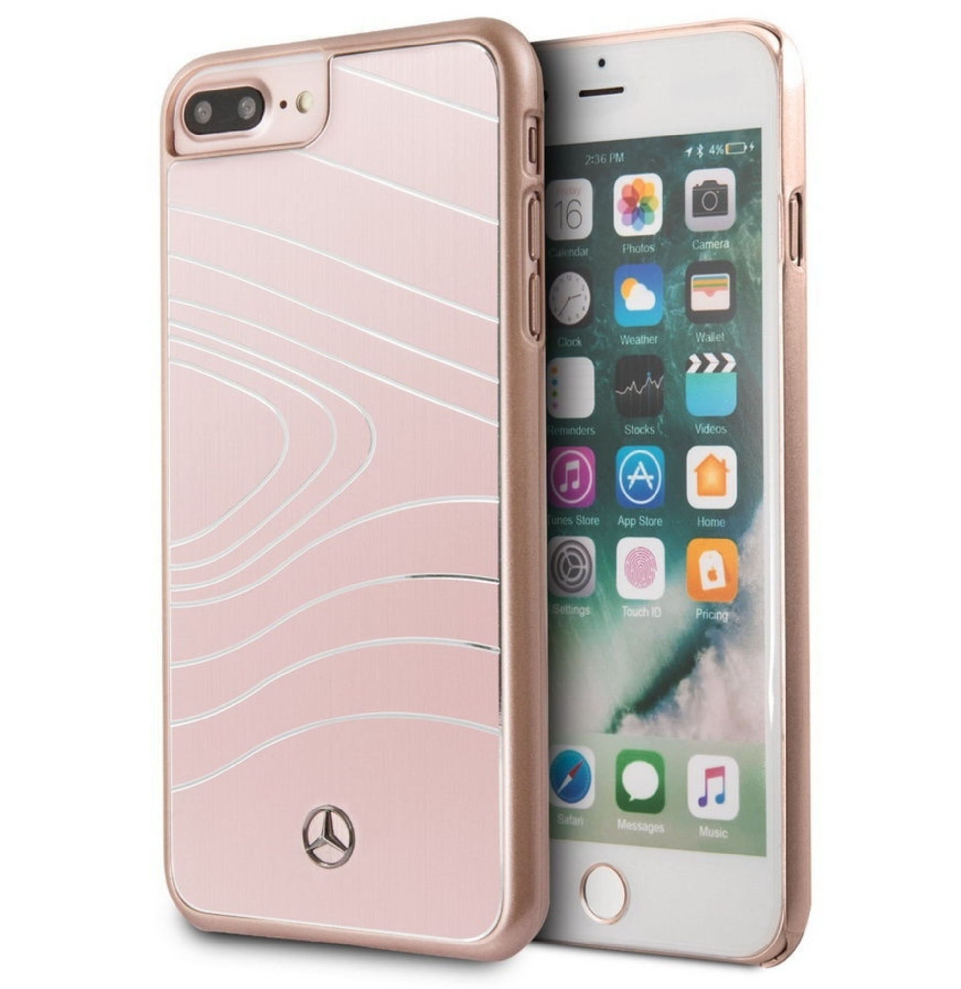 Чехол Mercedes для iPhone 7 Plus/8 Plus, Органика l Твердый матовый алюминий, Розовый