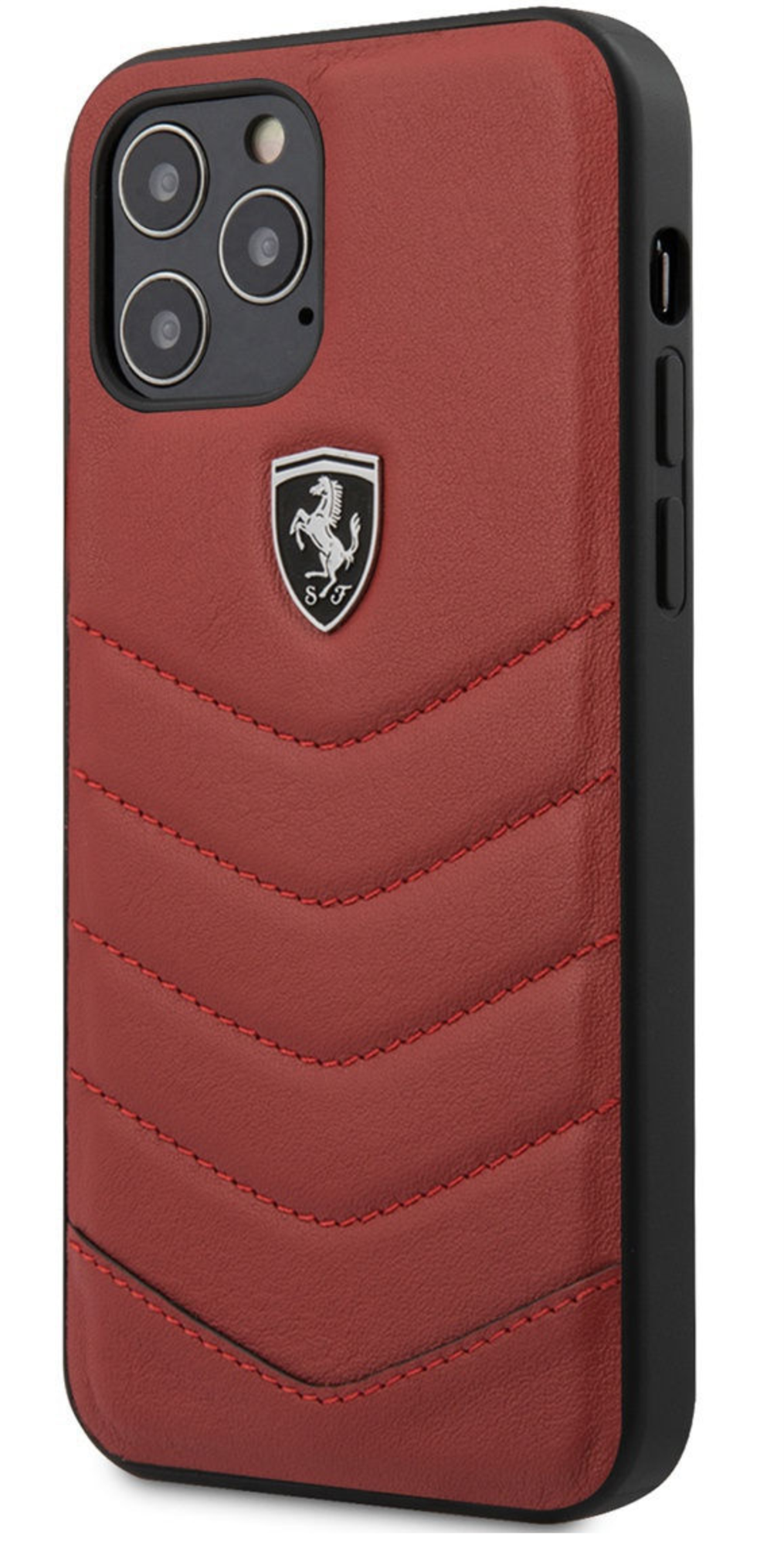 Чехол Ferrari Off-Track Натуральная кожа для Apple iPhone 12/12 Pro, Красный