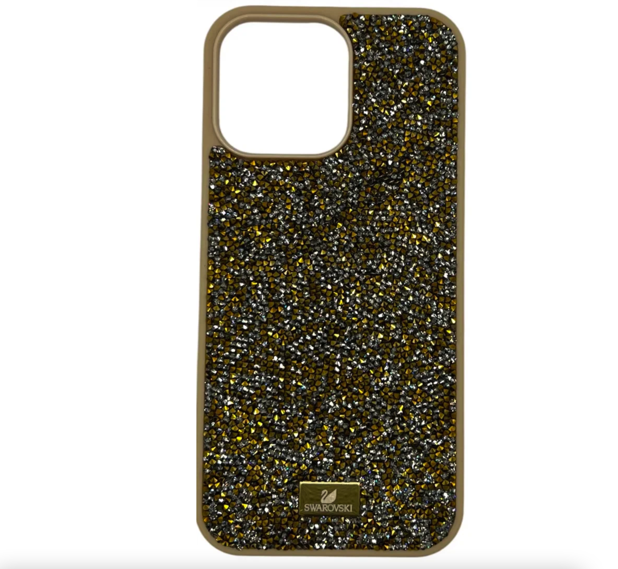 Чехол со стразами Swarovski для iPhone 16 Pro, золотой