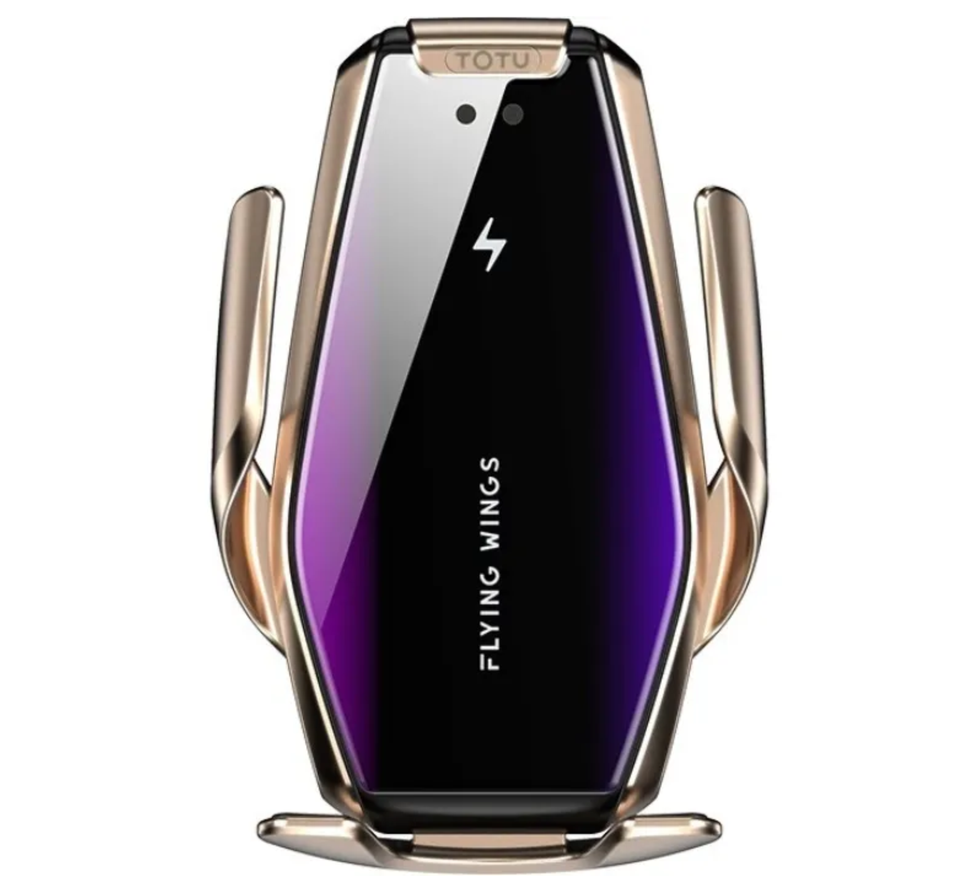 Автомобильный держатель + беспроводное ЗУ TOTU King Series ll 15W, Золотой