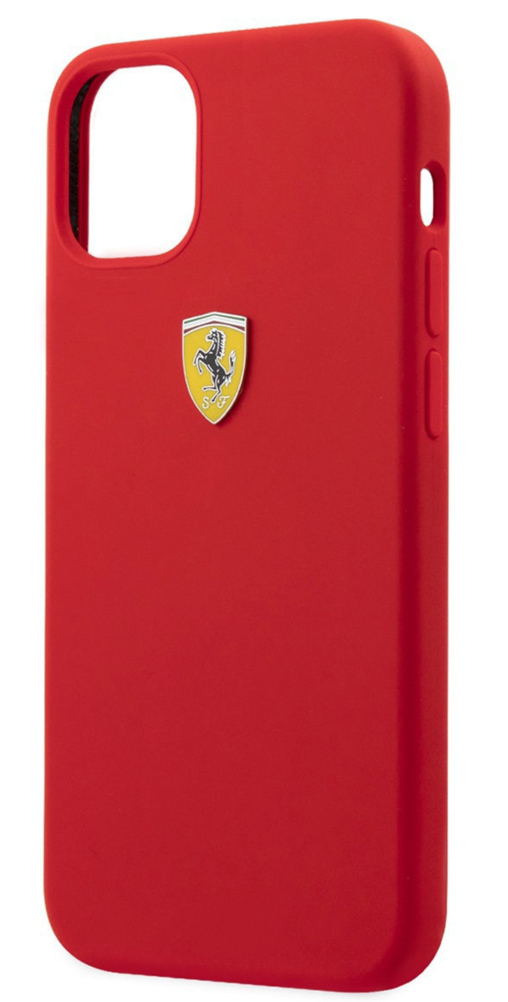Чехол Ferrari для iPhone 12 Pro Max, Силикон с металлическим логотипом, Красный