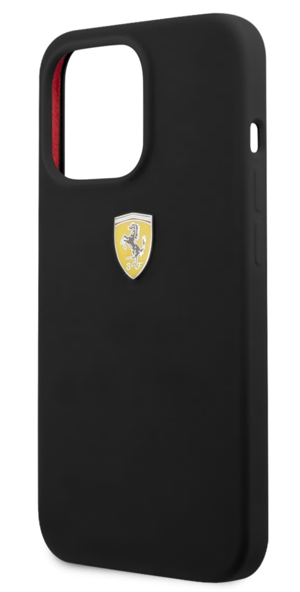 Чехол Ferrari для iPhone 13 Pro, Силикон с металлическим логотипом, Черный