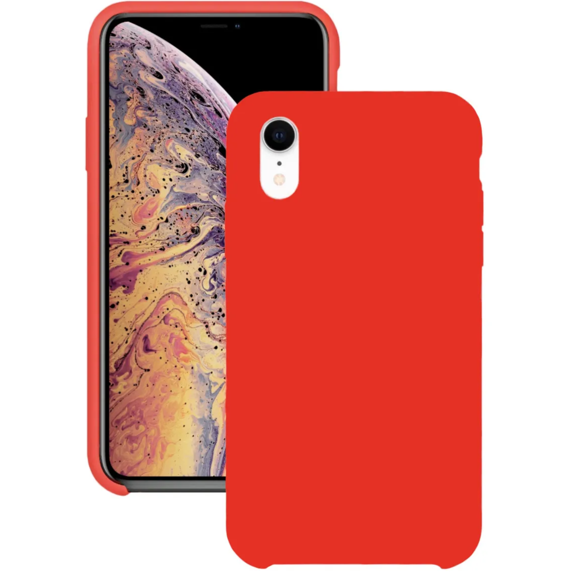 Оригинальный Силиконовый чехол для iPhone XR, Красный