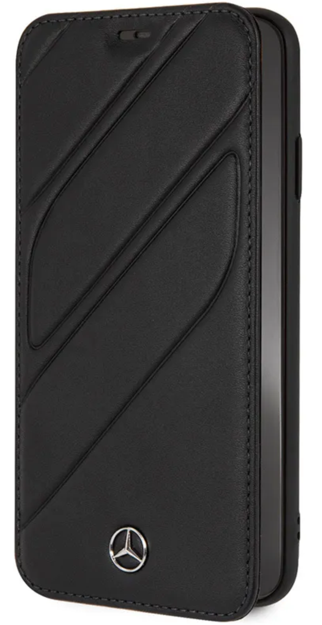 Чехол Mercedes для iPhone XS Max, Новая органическая кожа I Книжный тип, Черный