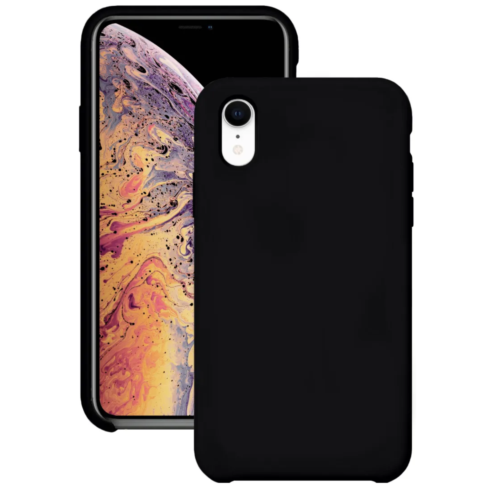 Оригинальный Силиконовый чехол для iPhone XR, Черный