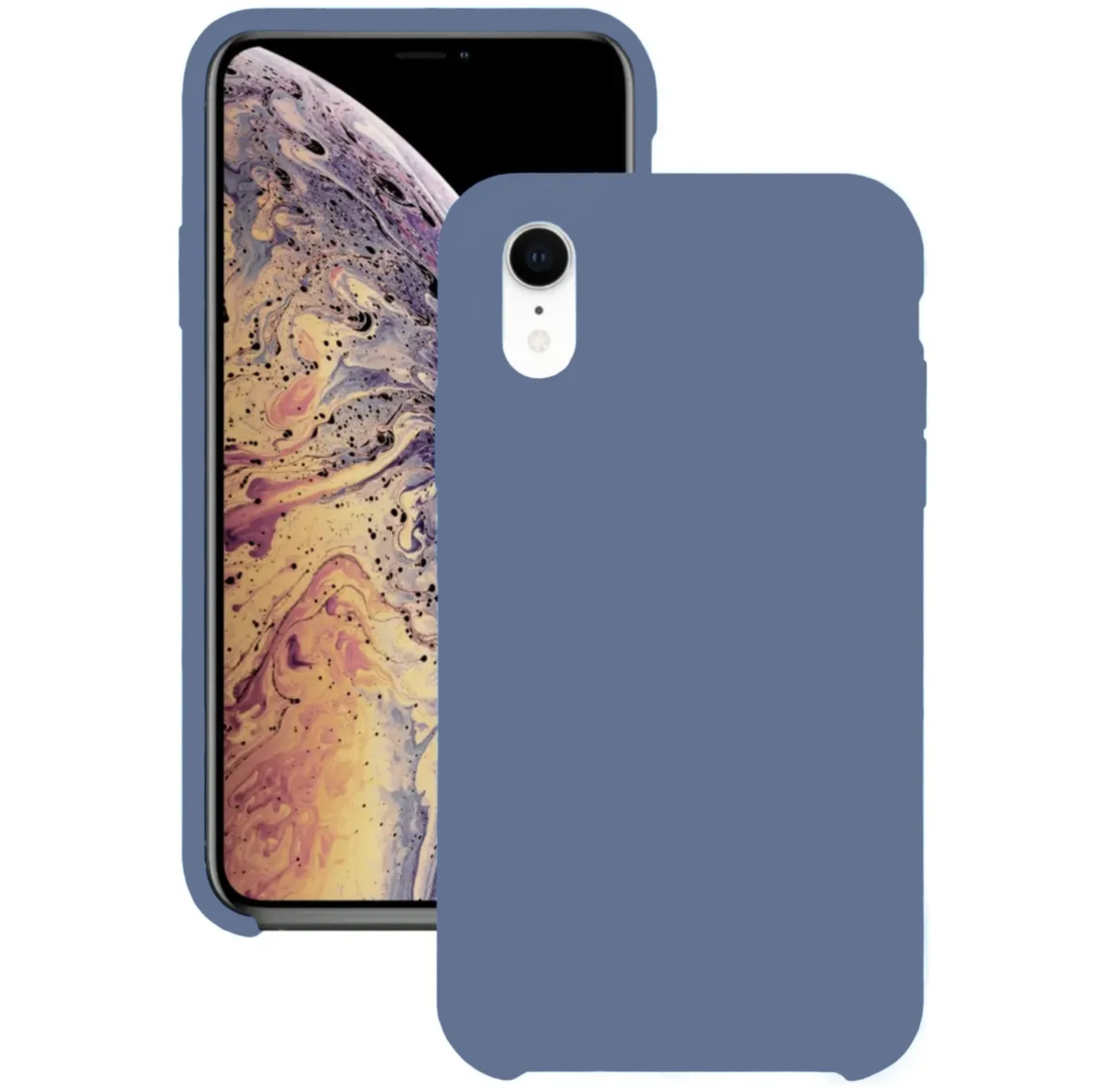 Оригинальный Силиконовый чехол для iPhone XR, Синий